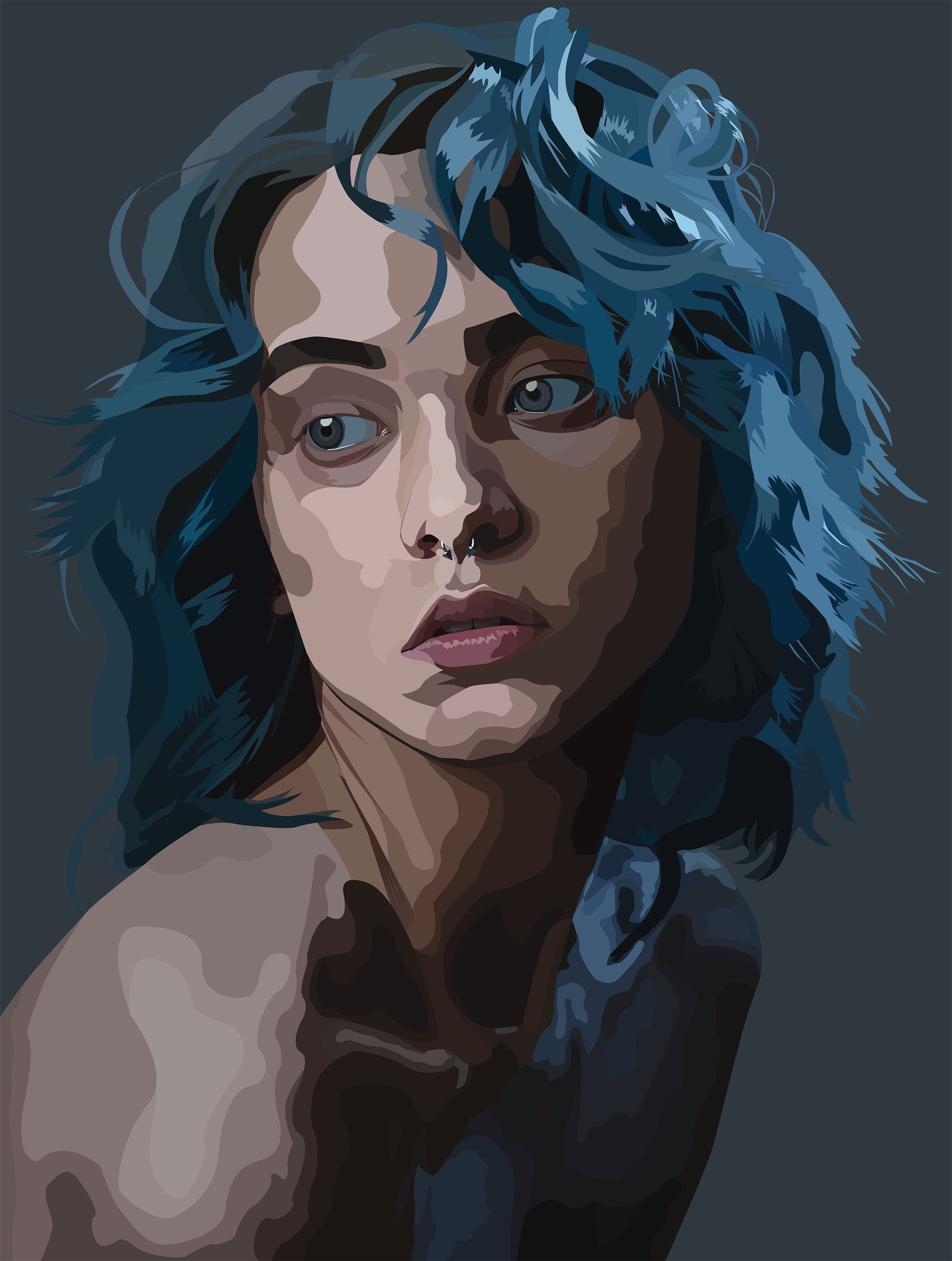 Tegning af en kvinde i Illustrator
